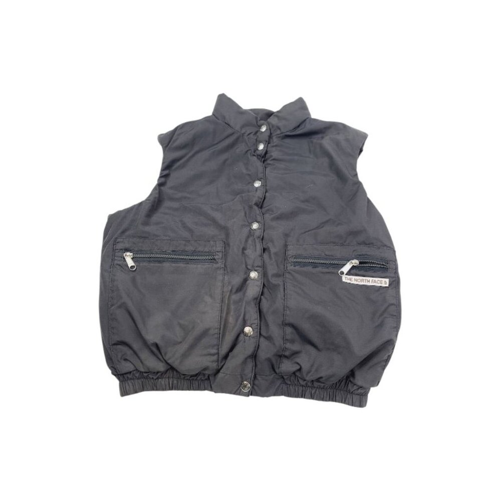 The North Face Men's Black Sleeveless Dual Pocket Snap Fishing Puffer Vest Sz M